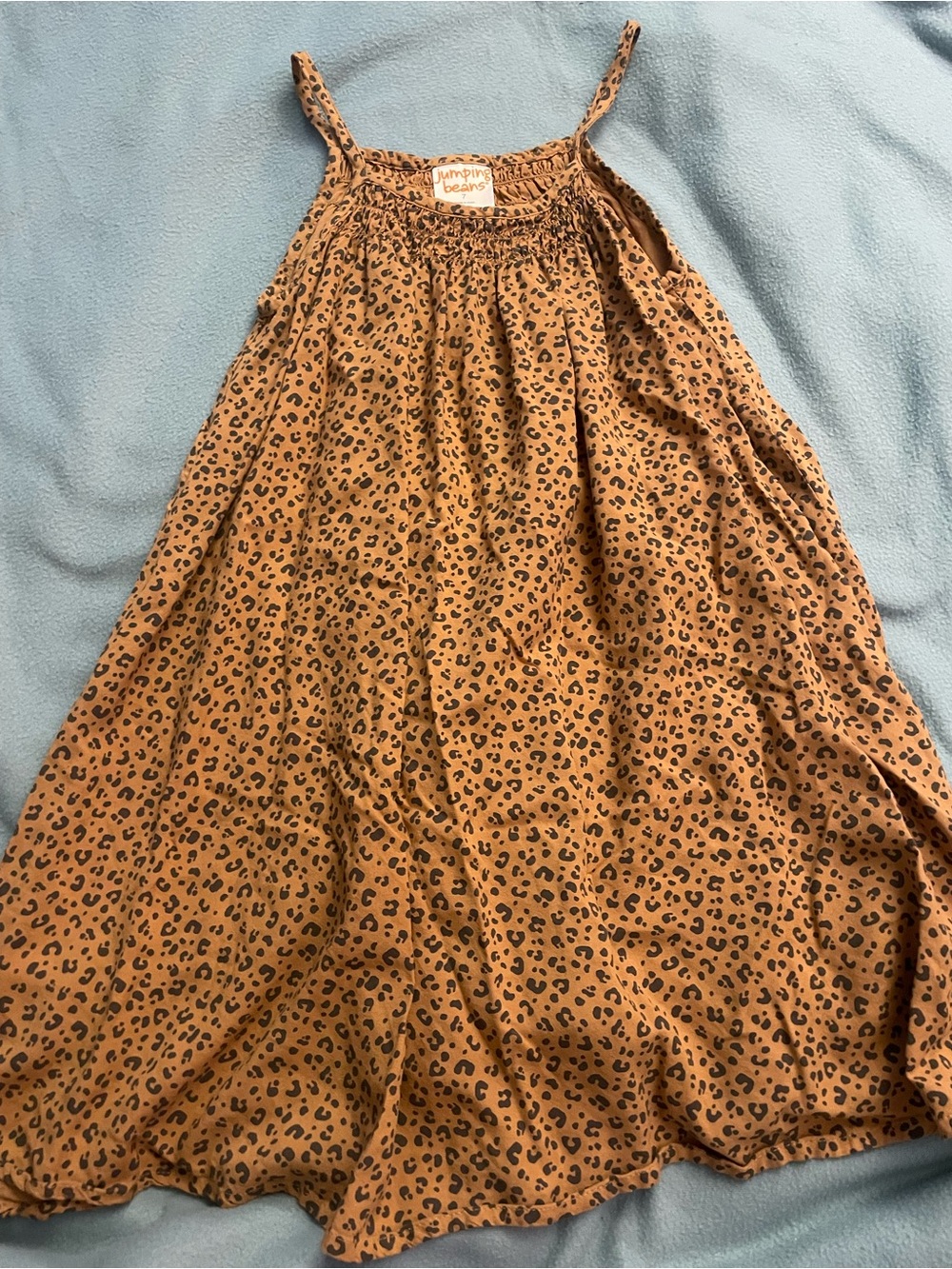 jumping beans Tan Leopard-Print Sundress with Black Spots